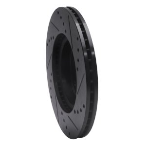 Acura ILX Brake Rotor (1) - Front Left - R1 Concepts - Drilled & Slotted - Black - `03-`17